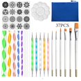 thumbnail image 1 of Juego de herramientas de punteado de mandala: kit de pintura de puntos de 37 piezas con herramientas de punteado, lápiz óptico de bola para pintar rocas, colorear, arte de uñas, dibujar y dibujar Feliz Sencillez, 1 of 5