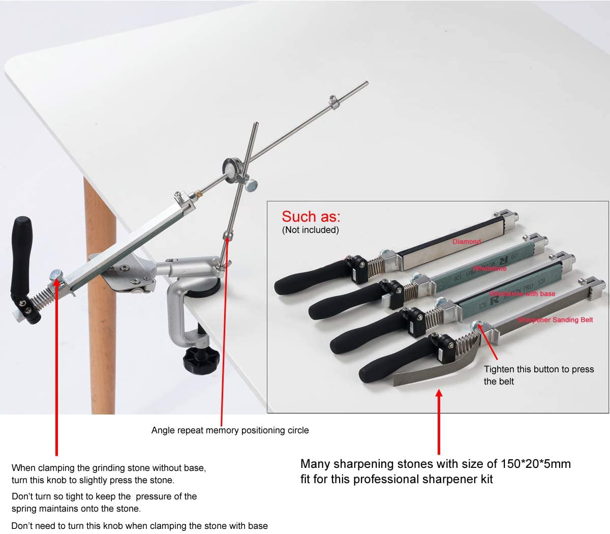 Ruixin Pro Rx 009 Knife Sharpener Kit Metal Fixed Angle Adjustable Knife  Clip 360° Flip Professional Kitchen Sharpening Tool Set