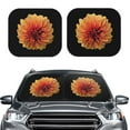 thumbnail image 2 of Goofa Orange Dalia Pattern 2 Piece Car Windshield Sun Shade Foldable | Front Windshield Shade for Sun, Heat and UV Rays | Sunshade for Car Front Window-Small, 2 of 7