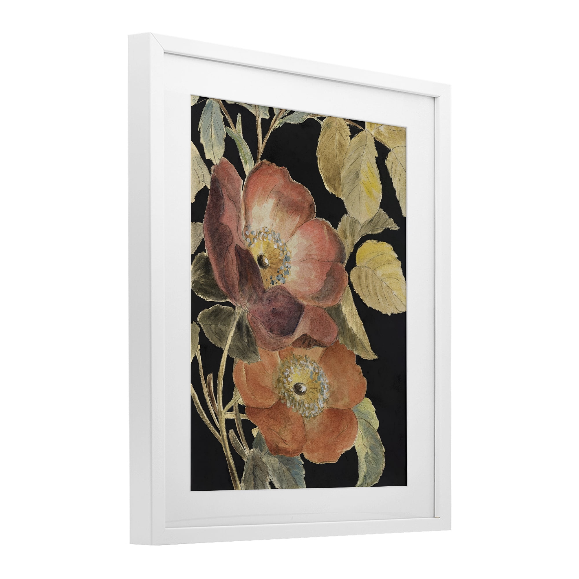 Stupell Industries Red Flower over Black White Framed Print Under Glass, design by Lanie Loreth