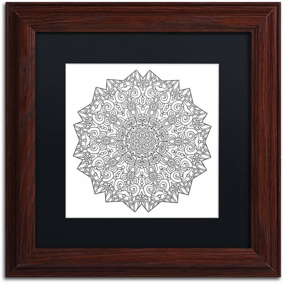 Trademark Fine Art "Calming Mandala" Canvas Art by Kathy G. Ahrens, Black Matte, Wood Frame
