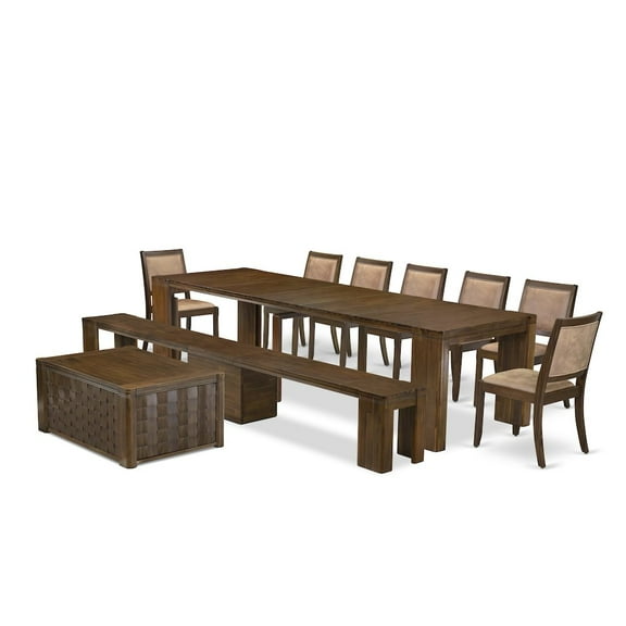 Luxe by East West Furniture 10 Pieces Extendable Dining Set Includes a Rectangle Kitchen Table