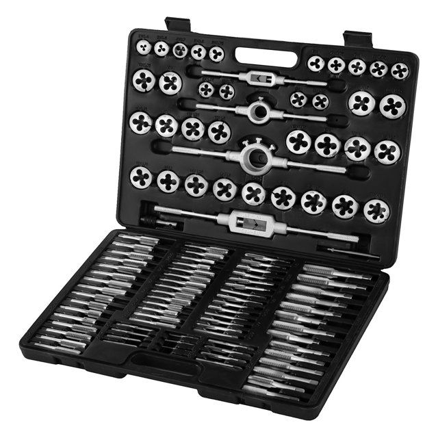 110 Pcs Tap And Die Combination Set Tungsten Steel Metric Tools W/case Metric