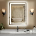 thumbnail image 1 of HIGHMIR LED Bathroom Mirror, Backlit + Front Lit, Lighted Vanity Mirror for Wall, Anti-Fog, Dimmable, 3 Colors, Memory Function, Shatter-Proof Tempered Glass, ETL Listed (32" L x 24" W), 1 of 8