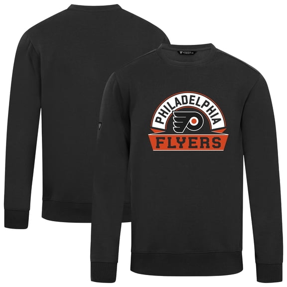 Men's Levelwear Black Philadelphia Flyers Zane Banner Arch Pullover Sweatshirt