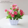 thumbnail image 4 of Simulación de flores falsas de plástico para escritorio, simulación de plantas verdes, plantas en maceta, adornos pequeños para el hogar, sala de estar, cerca de rosas, juego de flores, 4 of 5