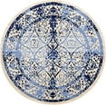 thumbnail image 3 of Unique Loom La Jolla Collection Tone Traditional Round Rug, 3 Feet 3 Inch, Blue/Ivory, 3 of 5