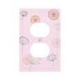 thumbnail image 1 of DouZhe 1-Gang Duplex Outlet Cover, Bohemian Pink Leaves Decorative Wall Plates, 1 of 7
