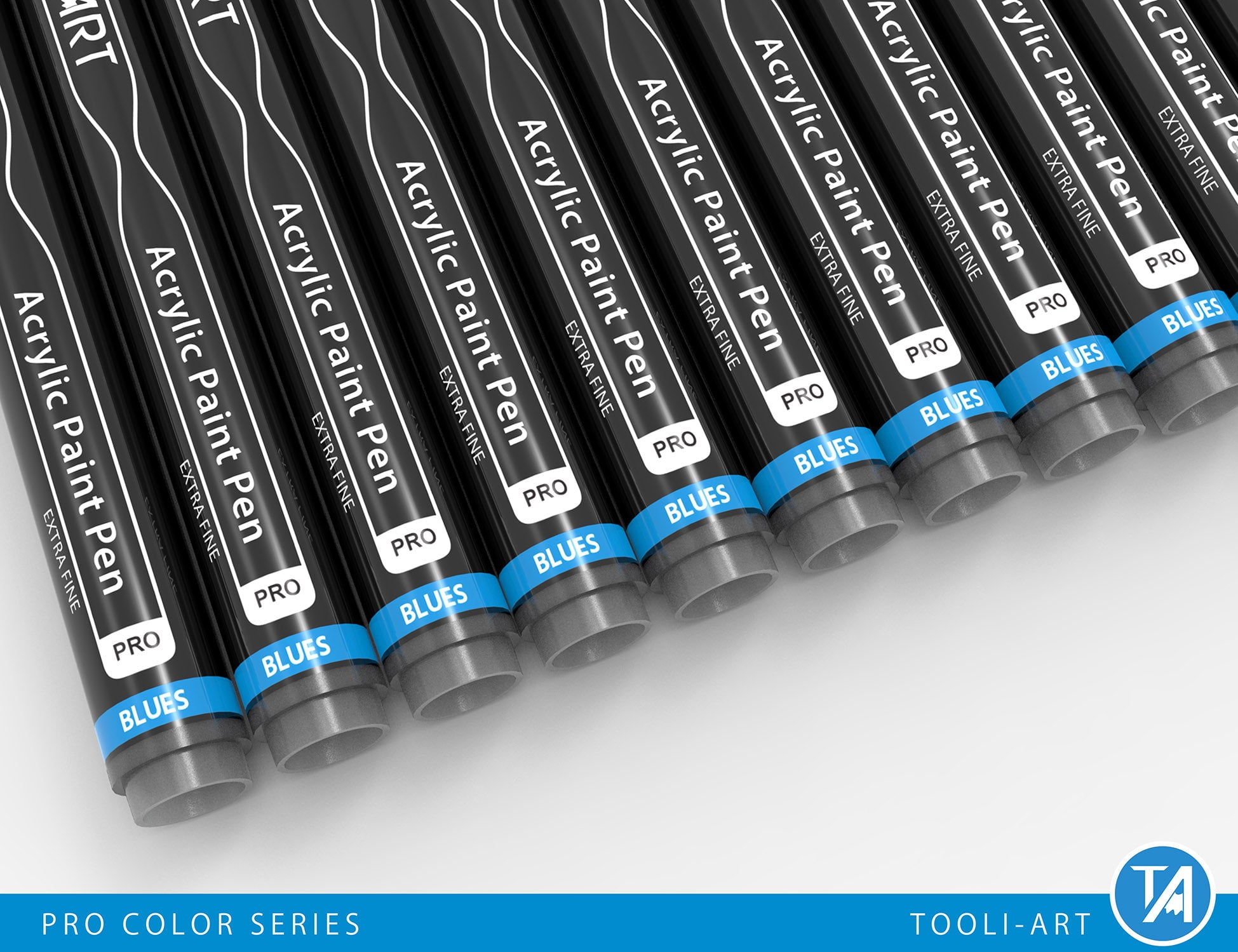 Acrylic Paint Pens 22 Assorted Blue And Purple Pro Color Series Specialty Markers Set (0.7mm EXTRA FINE)