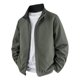thumbnail image 2 of Blusa y camisa de manga larga con cuello alto para hombre, color liso, manga larga, cuello alto, chaqueta informal de doble cara con bolsillo, chaqueta de poliéster para hombre, 2 of 9