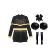 thumbnail image 3 of iiniim Kids Girls Cheer Leader Uniform Dance Long Sleeve Dress Leotard Dancewear Black A 12, 3 of 7