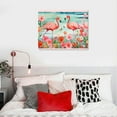 thumbnail image 5 of ARISTURING Pink Flamingo Wall Art Flamingos Rustic Pictures Canvas Prints Motivational Modern Artwork for Home Living Room Bedroom Bathroom, 5 of 5