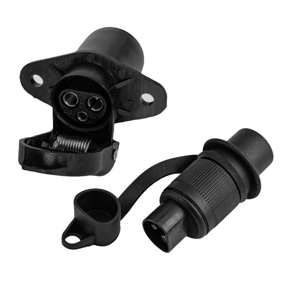 3 Pin 12V Truck Trailer Plug Socket Adapter Kit Rv Power Cord Socket Interface