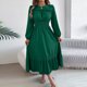 thumbnail image 4 of mfyjkho Vestidos de verano para mujer, Vestido liso de mujer con cuello redondo, mangas largas y volantes Vestidos de fiesta para mujer xl, 4 of 8