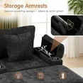 thumbnail image 4 of KINFFICT Accent Chair with Ottoman, Indoor Chaise Lounge with USB and Storage, Cozy Living Room Lounge Chair, Black Chenille, 4 of 8