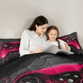 thumbnail image 5 of Manfei Neon Gamepad Bedding Sets Twin with Comforter,Modern Geometric Honeycomb Duvet Insert,Red Black Comforter Sets Twin Size For Boys Kids,Super Cozy Bedroom Decor Reversible,2pcs, 5 of 8