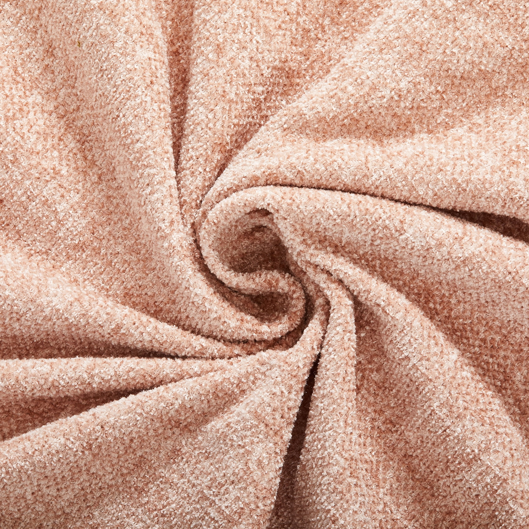 Americanflat Chenille Throw Blanket in Blush Pink - Breathable Polyester with Decorative Fringe - Wrinkle and Fade Resistant - 50" x 60"