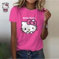 thumbnail image 2 of T-Shirt Mode Adorable Hello Kitty Impression 3D Femmes Dames Filles Dessin Animé Harajuku Col Rond Manches Courtes Unisexe Hauts et T-Shirts d'Été 5TG ZR, 2 of 6