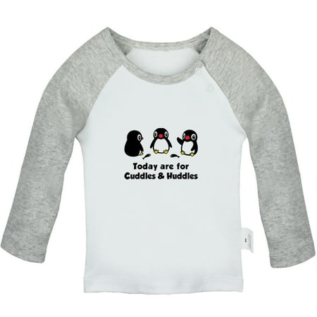 

Today are for Cuddles Huddles Funny T shirt For Baby Newborn Babies Animal Penguin T-shirts Infant Tops 0-24M Kids Graphic Tees Clothing (Long Gray Raglan T-shirt 0-6 Months)