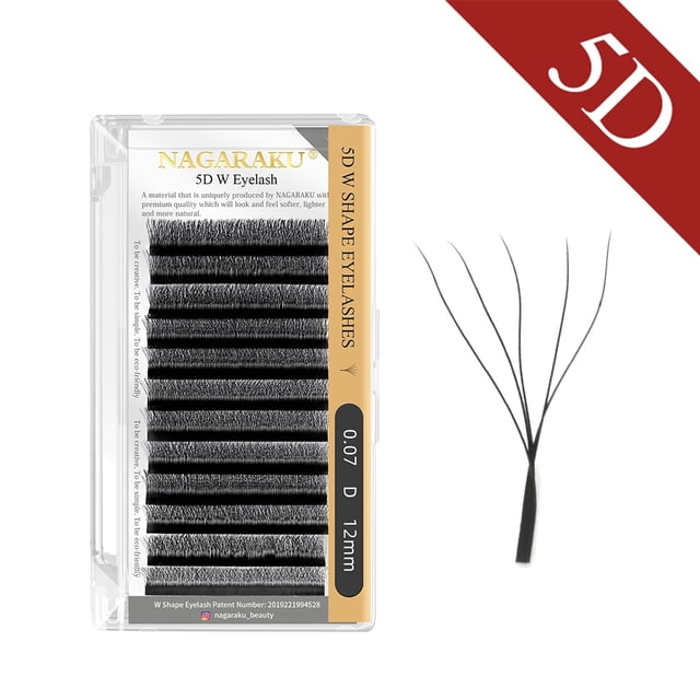 NAGARAKU Floración automática W Shape Bloom 3D 4D 5D 6D Premade Fans Extensiones de pestañas Natural Soft Light Full Dense Dengxun unisex