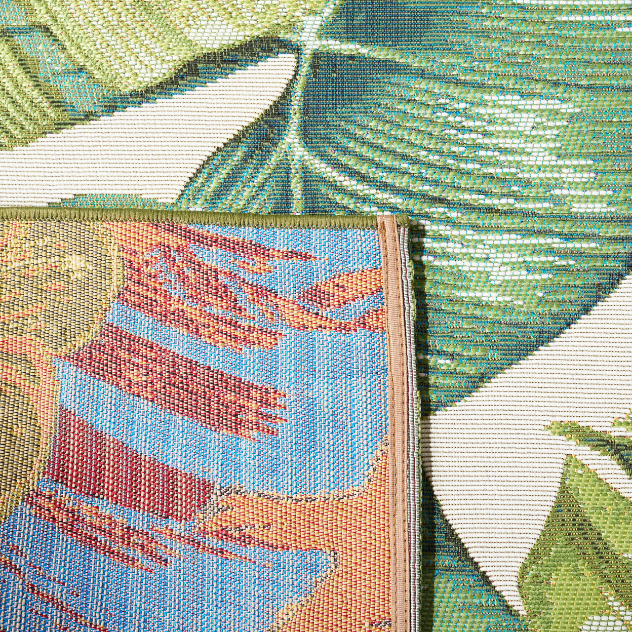 thumbnail image 6 of SAFAVIEH Barbados Evan Botanical Indoor/Outdoor Area Rug, Green/Pink, 5'3" x 7'6", 6 of 10