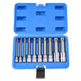 thumbnail image 2 of 10 Piece 4 inch Spline Tip Bit Socket Set M-Type Universal Sleeve - Triple Square, 2 of 4