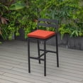 thumbnail image 5 of LeisureMod Patio Bar Stool in Powder-Coated Aluminum Frame with Removable Cushion Low Open-Back Design and Footrest Chelsea Collection in Cherry, 5 of 11