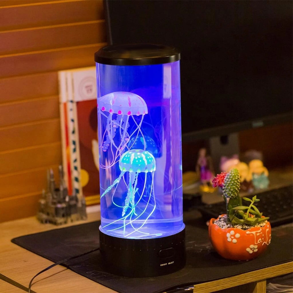 Timifis The Hypnoti Jellyfish Aquarium Seven Color Led Ocean Lantern Light Gift Black