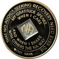 thumbnail image 4 of 7 Year Black and Silver Glitter NA Medallion Official Narcotics Anonymous Chip, 4 of 4