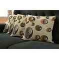 thumbnail image 2 of Ambesonne Abstract Throw Pillow Cover 4 Pack, Funky Bubbles Round, 16", Pale Brown Caramel, 2 of 6