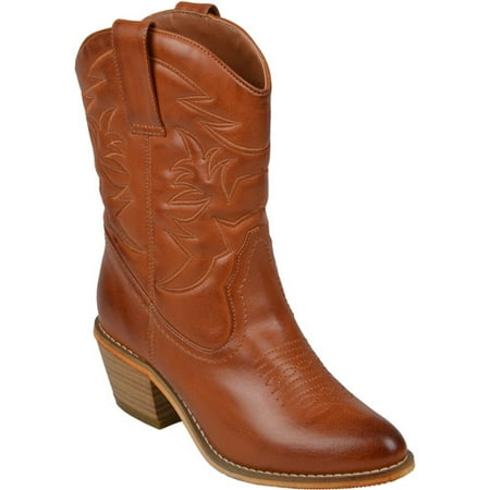 Brinley Co. Women's Topstitched Cowboy Boots