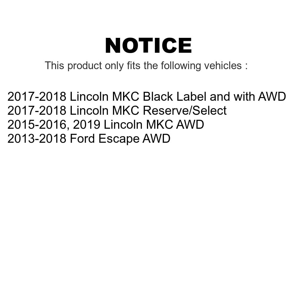 2 Rear Wheel Hub Bearing for 2013 2014 2015 2016 2017 2018 Ford Escape AWD