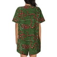 thumbnail image 3 of Bixox Women's Red Snake Printed Pajama Set 2 Piece Lounge Set Top and Shorts Soft Pajamas, Shorts with Pockets, 3 of 7