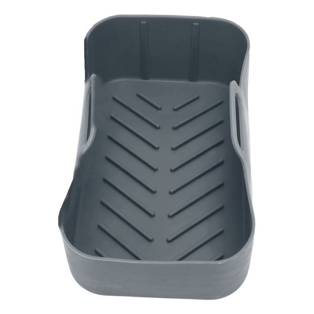 Fryer Oven Basket, Rectangular Reusable 450℉ Heat Resistant Fryer Silicone Pot For Kitchen Gray,Blue