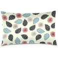 thumbnail image 7 of Flower Doodles Velvet Oblong Lumbar Plush Throw Pillow Cover/Shams Cushion Case - 20x26in - Decorative Invisible Zipper Design for Couch Sofa Pillowcase Only, 7 of 7