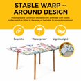 thumbnail image 4 of Pink Flowers Table Cloths for 5 Foot Rectangle Tables, Spring Floral Butterfly Leaves Plants Pastoral Patio Waterproof Elastic Fitted Tablecloths, Washable Rectangular Table Cover for Camping, 4 of 8
