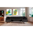 thumbnail image 1 of Sala Modular Doble Chaise Makora Travis con Memory Foam Color Negro Lino Respaldo Reclinable de 3 Posiciones, 1 of 8