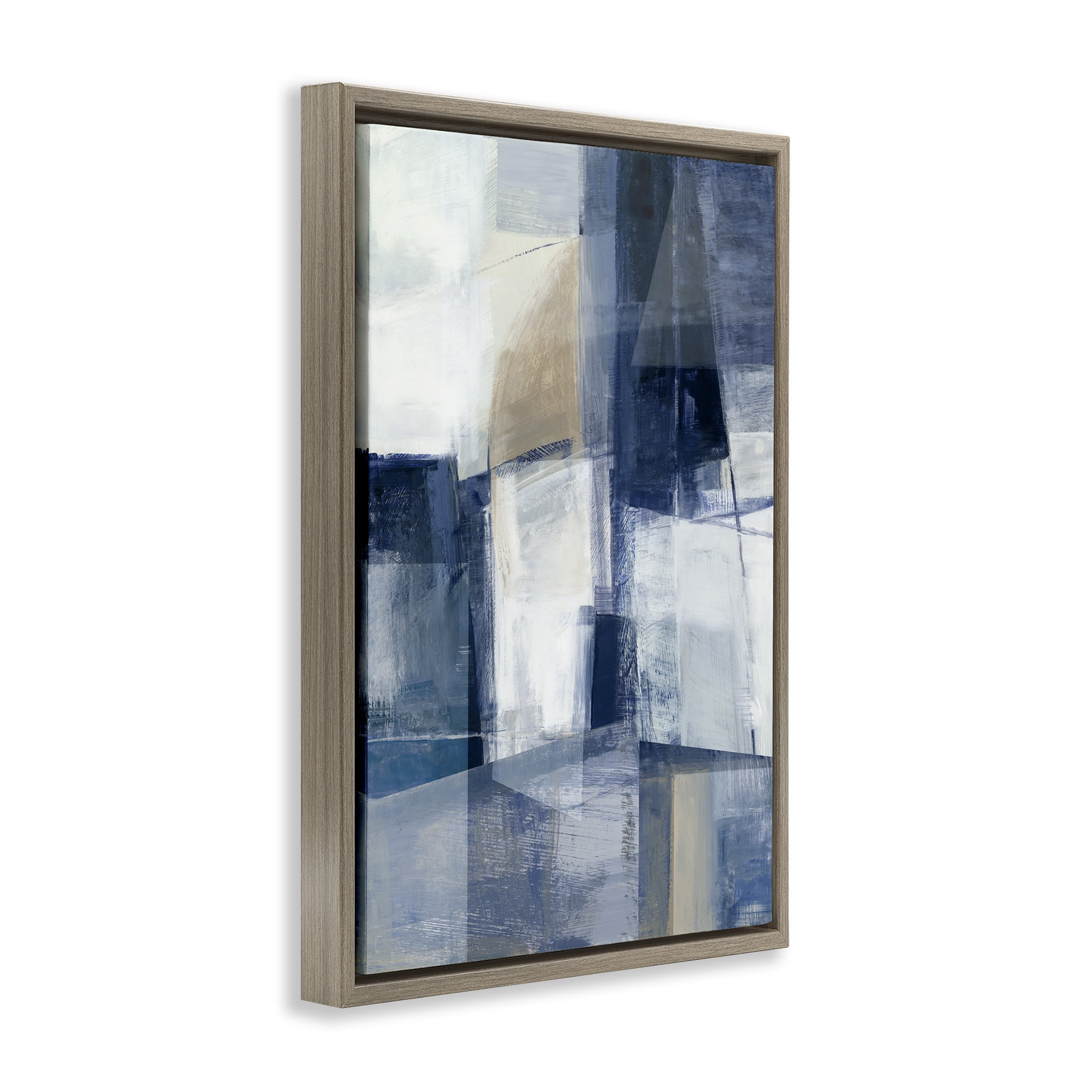 Stupell Industries Dynamic Geometric Abstract Abstract Painting Brown Floater Framed Canvas Art Print Wall Art, 21 x 31