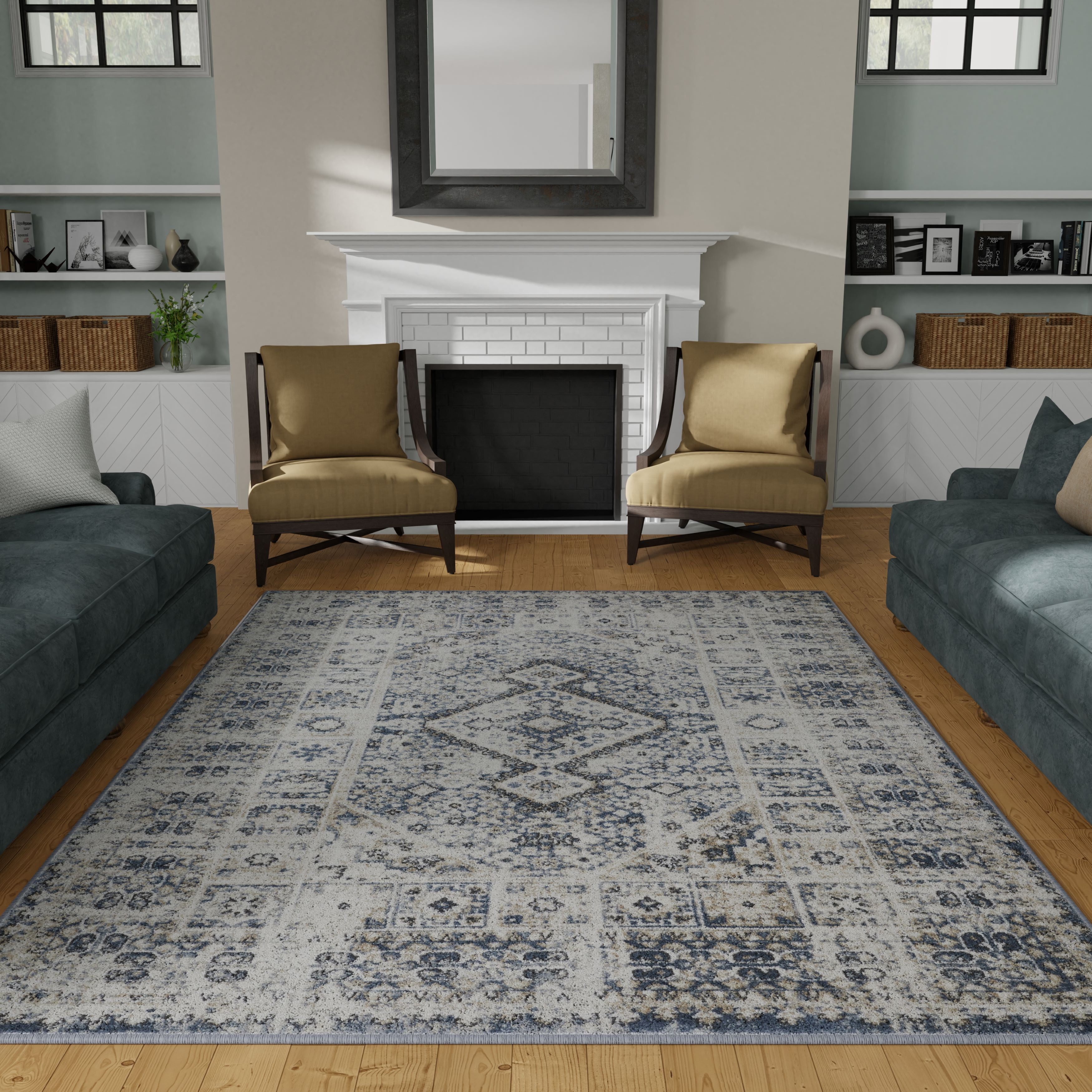 Loomaknoti Kehleigh Avelanz 5' x 7' Blue Oriental Indoor Area Rug