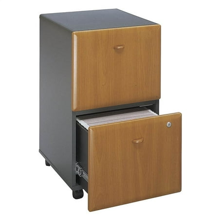 Mobile Cherry Colored Two Drawer Filing Cabinet Series A