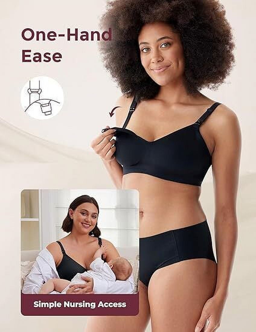 Momcozy Nursing Bras for Breastfeeding, Seamless Ultra Comfort Maternity Bra, Natural Shape, Pregnancy Sleep Bralette