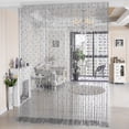 thumbnail image 2 of ANMINY Crystal Beads Door Curtain Room Divider Curtains String Tassel Room Decor for Window Door Wall Screen, Light Silver Gray, 2 of 5