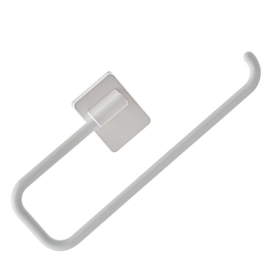 Kitchen Paper Towel Holder Bathroom Tissue Wall Mounted Plastic Shelf Hanging Roll Rack White