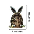 thumbnail image 3 of TUWABEII - Puerta de jardín con forma de conejito para árbol, puerta de hadas en miniatura para casas de cuento de hadas, escalera, dormitorio, decoración de jardín, artesanías de madera, 3 of 7