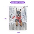 thumbnail image 5 of Playful Doberman Pinscher Welcomes Winter Snowy Day with Cardinal Bird House Flag 28x40in Double Sided Doberman Dog Lover Gifts Outdoor Decor - 2017, 5 of 5