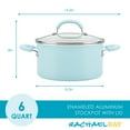 thumbnail image 2 of Rachael Ray Create Delicious 6 Quart Aluminum Nonstick Stockpot, Light Blue Shimmer, 2 of 10