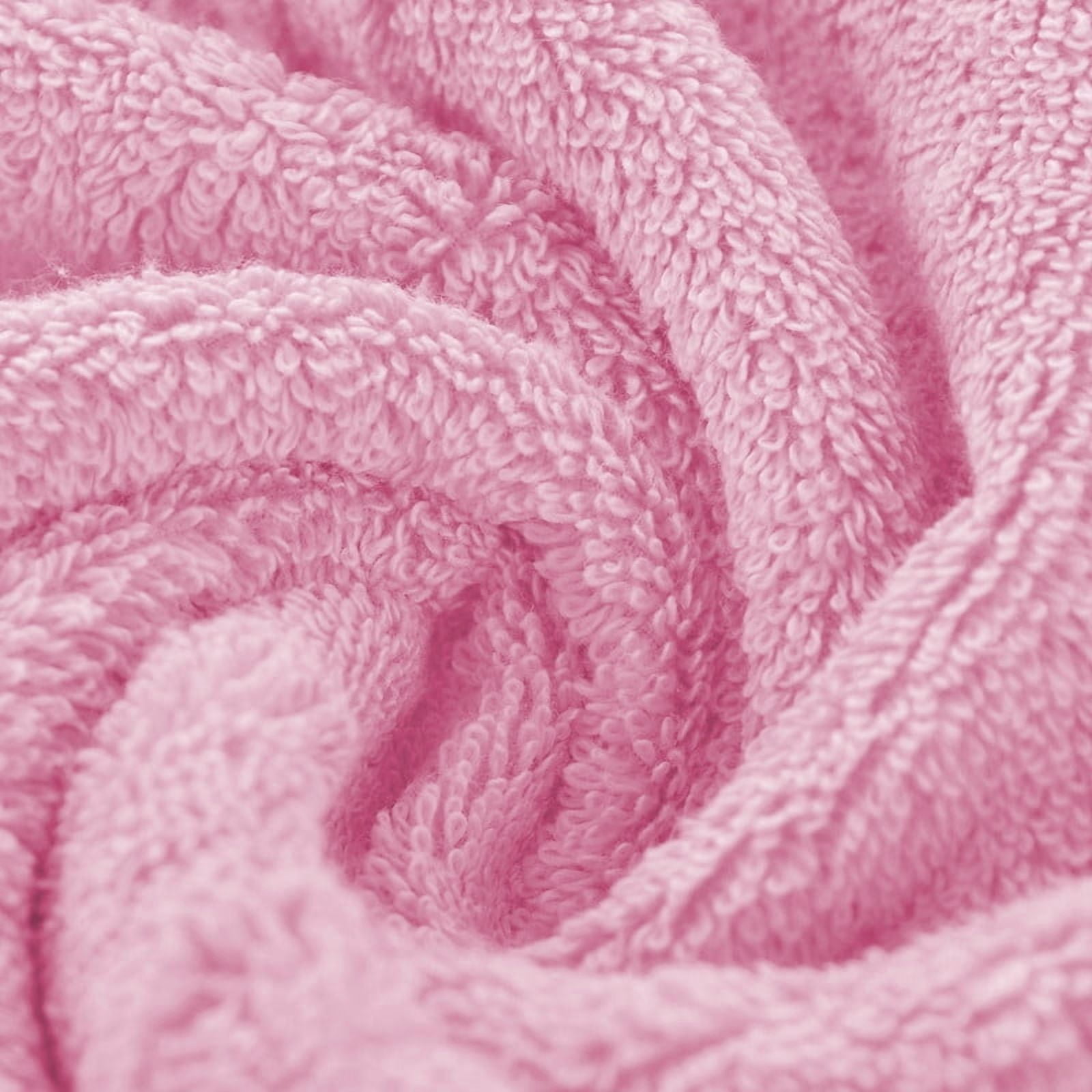 JML Pink Bath Towel Set of 8 Pieces - Cotton Blend Highly Absorbent Towels for Bathroom, 2 Soft Bath Towels, 2 Hand Towels, 4 Washcloths