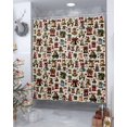 thumbnail image 4 of Christmas Shower Curtain Pine Tree Branch Bells Shower Curtains for Bathroom Decor Xmas Tree Balls Bow Beige Christmas Decoration Bath Curtains Sets with Hooks Waterproof, 72x84 in, 4 of 6