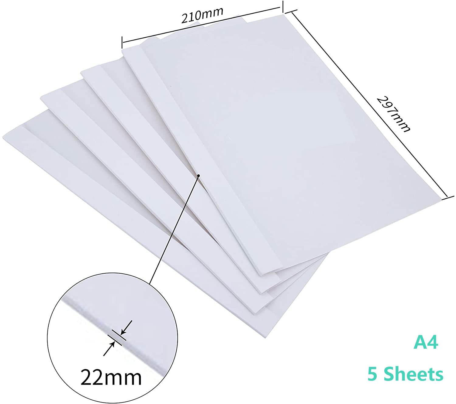 5 Sheets, Koala Thermal Binding Cover Thermal Binding Sheets A4, 22mm