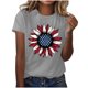 thumbnail image 3 of Camisas de Manga Corta para las Mujeres Moda Casual Impresión Cuello Redondo Suéter Tee Blusas, 3 of 6